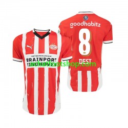 Maillot PSV Eindhoven Sergino Dest 8 Domicile Tenue pour Homme 2024-2025 Manche Courte