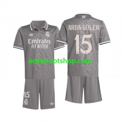 Maillot Real Madrid Arda Guler 15 3ème Tenue pour Enfant 2024-2025 Manche Courte