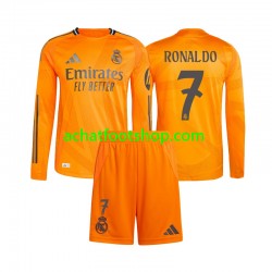 Maillot Real Madrid Cristiano Ronaldo 7 Extérieur Tenue pour Enfant 2024-2025 Manche Longue