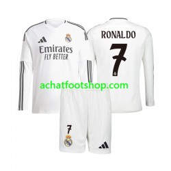 Maillot Real Madrid Cristiano Ronaldo 7 Domicile Tenue pour Enfant 2024-2025 Manche Longue