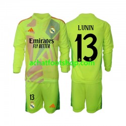 Maillot Real Madrid Lunin 13 Gardien 4ème Tenue pour Enfant 2024-2025 Manche Longue