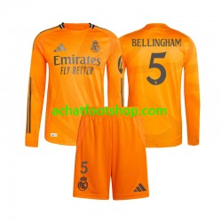 Maillot Real Madrid Jude Bellingham 5 Extérieur Tenue pour Enfant 2024-2025 Manche Longue