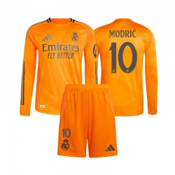 Maillot Real Madrid Modrić 10 Extérieur Tenue pour Enfant 2024-2025 Manche Longue
