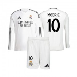 Maillot Real Madrid Modrić 10 Domicile Tenue pour Enfant 2024-2025 Manche Longue