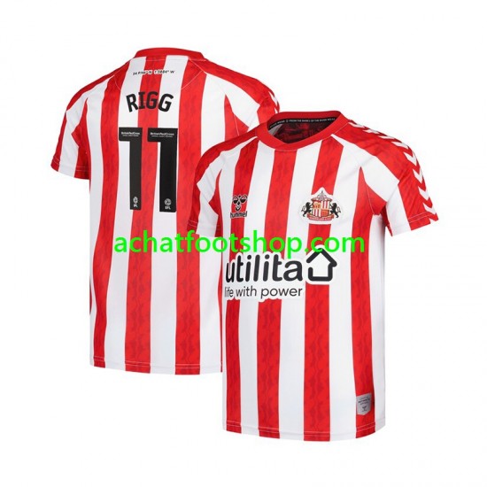 Maillot Sunderland Chris Rigg 11 Domicile Tenue pour Homme 2024-2025 Manche Courte