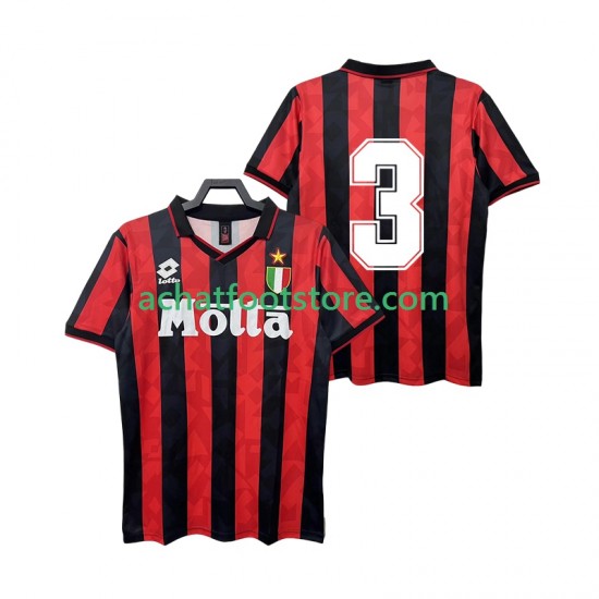 Maillot AC Milan 3 Rétro Domicile Tenue pour Homme 1993 1994 Manche Courte