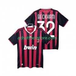Maillot AC Milan BECKHAM 32 Rétro Domicile Tenue pour Homme 2009 2010 Manche Courte
