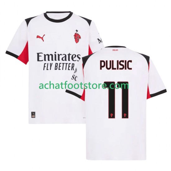 Maillot AC Milan Christian Pulisic 11 Extérieur Tenue pour Homme 2025-2026 Manche Courte