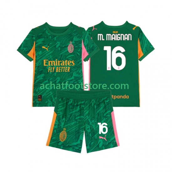 Maillot AC Milan Mike Maignan 16 Gardien Extérieur Tenue pour Enfant 2025-2026 Manche Courte