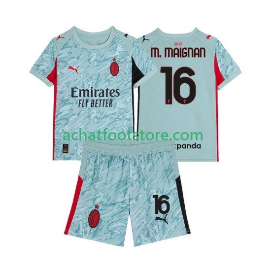 Maillot AC Milan Mike Maignan 16 Gardien Domicile Tenue pour Enfant 2025-2026 Manche Courte