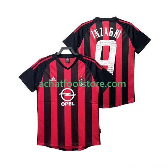 Maillot AC Milan INZAGHI 9 Rétro Domicile Tenue pour Homme 2010 2008 Manche Courte