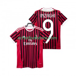 Maillot AC Milan INZAGHI 9 Rétro Domicile Tenue pour Homme 2011 2012 Manche Courte