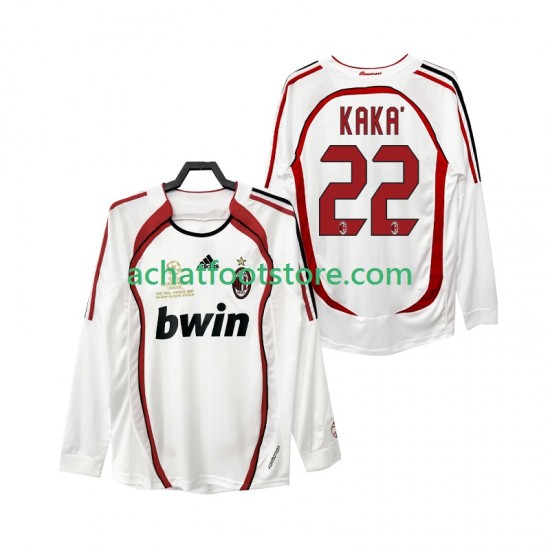Maillot AC Milan KAKA 22 Rétro Extérieur Tenue pour Homme 2006 2007 Manche Longue