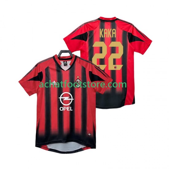 Maillot AC Milan KAKA 22 Rétro Domicile Tenue pour Homme 1999 1998 Manche Courte