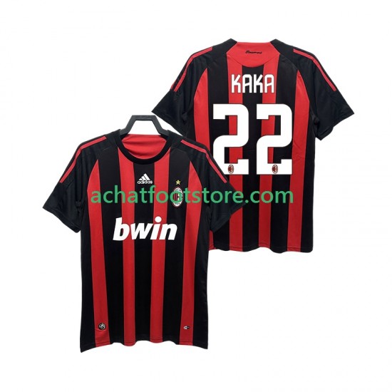Maillot AC Milan KAKA 22 Rétro Domicile Tenue pour Homme 2008 2009 Manche Courte