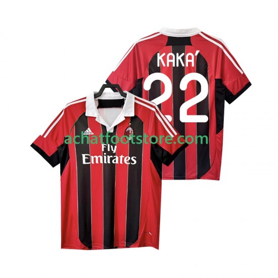 Maillot AC Milan KAKA 22 Rétro Domicile Tenue pour Homme 2012 2013 Manche Courte