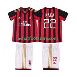 Maillot AC Milan KAKA 22 Rétro Domicile Tenue pour Enfant 2013 2014 Manche Courte