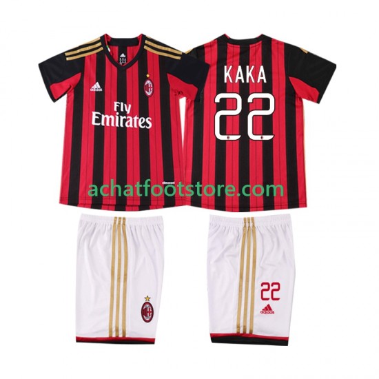 Maillot AC Milan KAKA 22 Rétro Domicile Tenue pour Enfant 2013 2014 Manche Courte