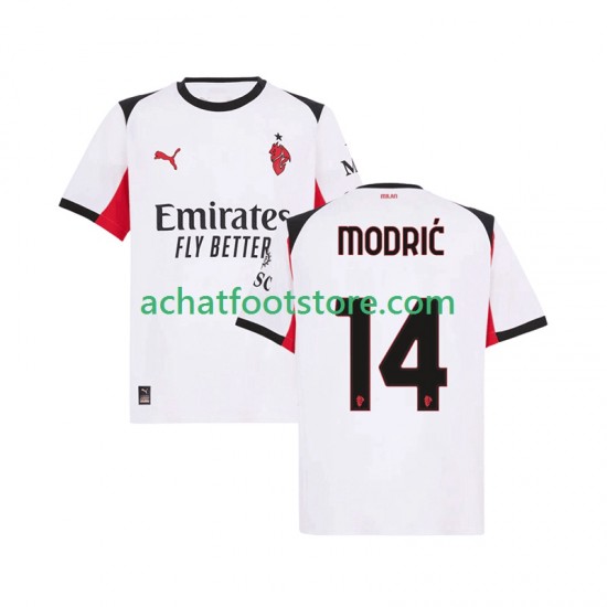 Maillot AC Milan Modrić Luka 14 Extérieur Tenue pour Homme 2025-2026 Manche Courte