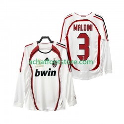 Maillot AC Milan MALDINI 3 Rétro Extérieur Tenue pour Homme 2006 2007 Manche Longue