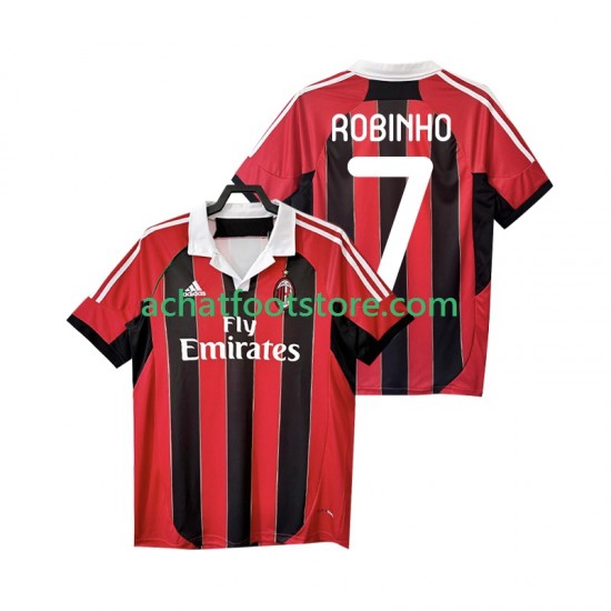 Maillot AC Milan ROBINHO 7 Rétro Domicile Tenue pour Homme 2012 2013 Manche Courte