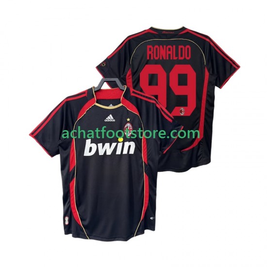 Maillot AC Milan RONALDO 99 Rétro 3ème Tenue pour Homme 2006 2007 Manche Courte