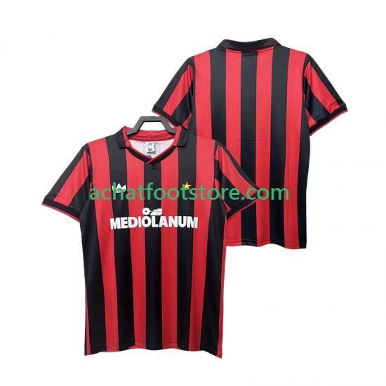 Maillot AC Milan Rétro Domicile Tenue pour Homme 1990 1991 Manche Courte