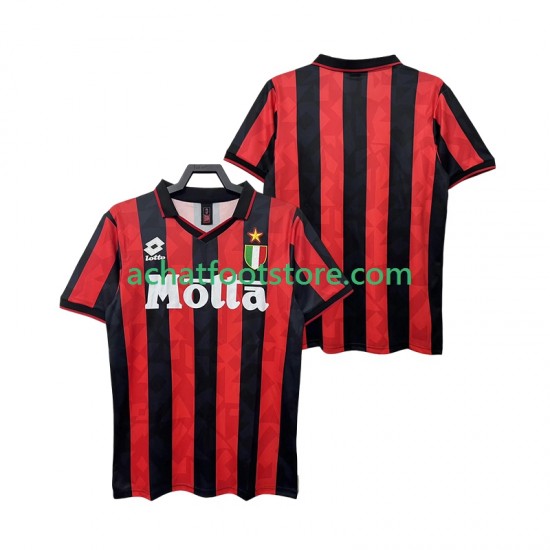 Maillot AC Milan Rétro Domicile Tenue pour Homme 1993 1994 Manche Courte