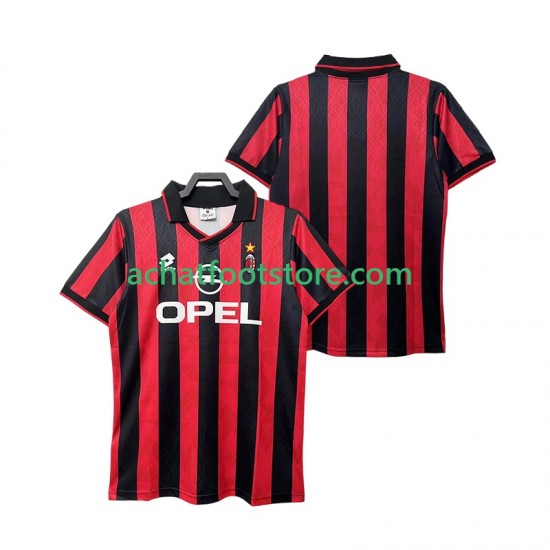 Maillot AC Milan Rétro Domicile Tenue pour Homme 1995 1996 Manche Courte