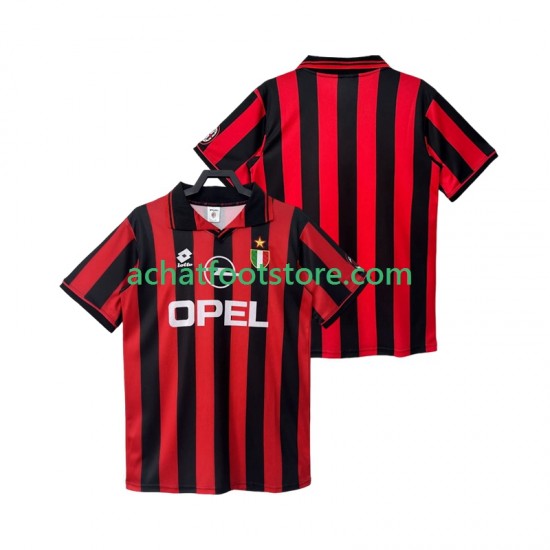 Maillot AC Milan Rétro Domicile Tenue pour Homme 1996 2004 Manche Courte