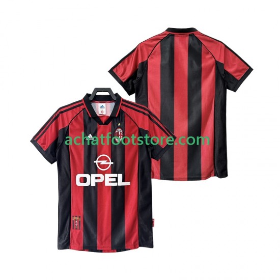 Maillot AC Milan Rétro Domicile Tenue pour Homme 1988 2002 Manche Courte