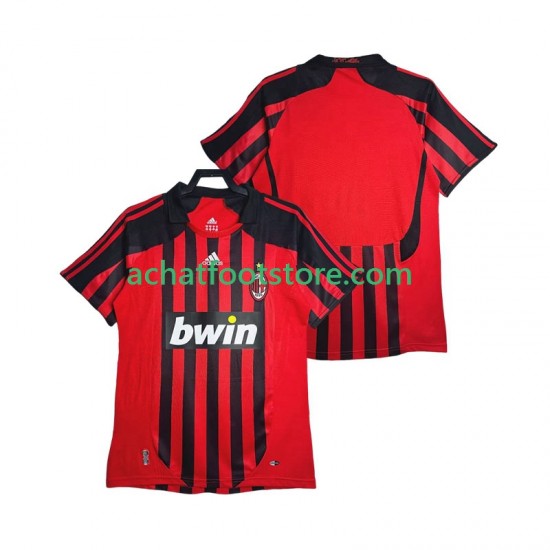 Maillot AC Milan Rétro Domicile Tenue pour Homme 2007 2008 Manche Courte