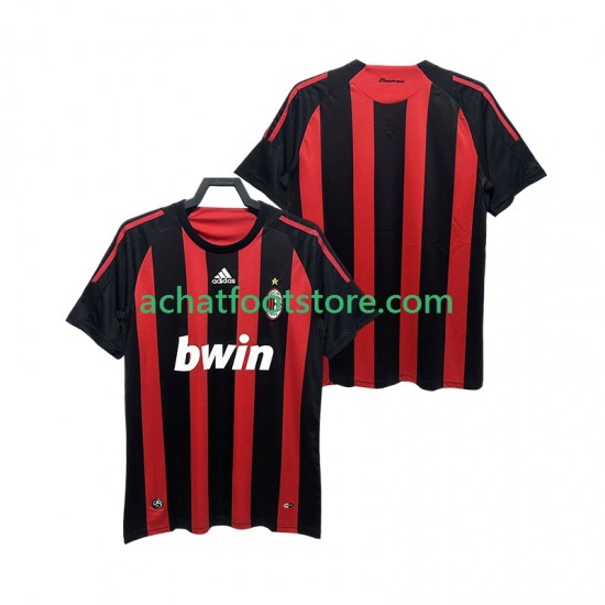 Maillot AC Milan Rétro Domicile Tenue pour Homme 2008 2009 Manche Courte