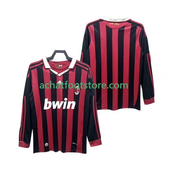 Maillot AC Milan Rétro Domicile Tenue pour Homme 2009 2010 Manche Longue
