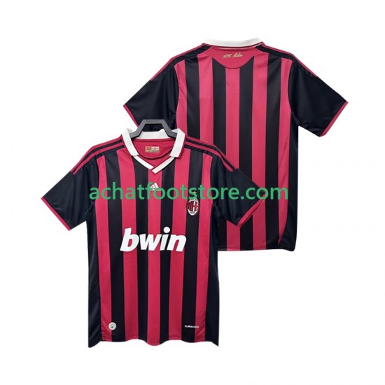 Maillot AC Milan Rétro Domicile Tenue pour Homme 2009 2010 Manche Courte