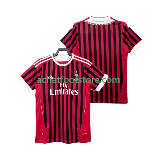 Maillot AC Milan Rétro Domicile Tenue pour Homme 2011 2012 Manche Courte