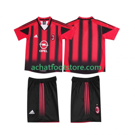 Maillot AC Milan Rétro Domicile Tenue pour Enfant 1999 1998 Manche Courte