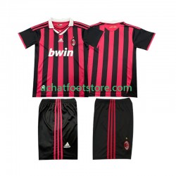 Maillot AC Milan Rétro Domicile Tenue pour Enfant 2009 2010 Manche Courte