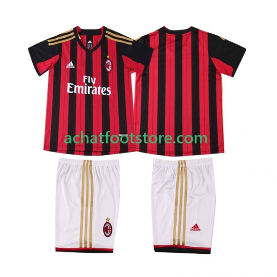 Maillot AC Milan Rétro Domicile Tenue pour Enfant 2013 2014 Manche Courte