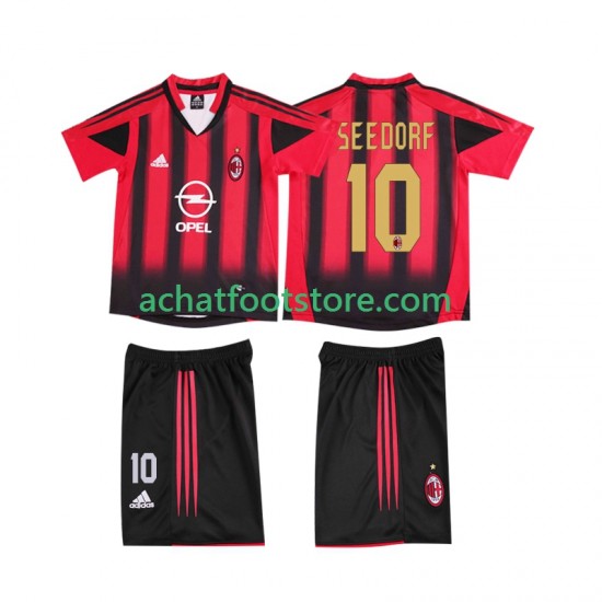 Maillot AC Milan SEEDORF 10 Rétro Domicile Tenue pour Enfant 1999 1998 Manche Courte