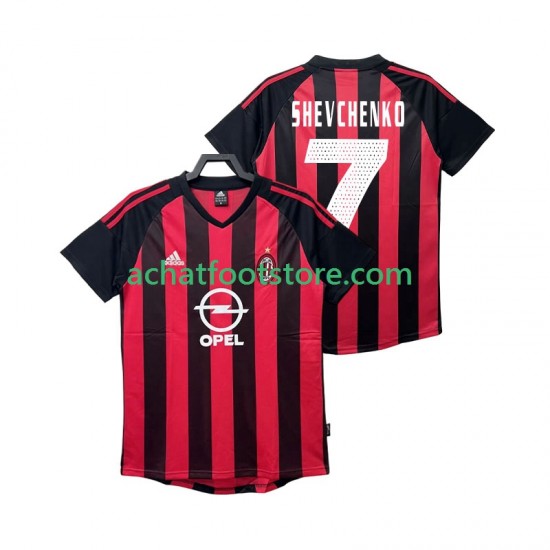 Maillot AC Milan SHEVCHENKO 7 Rétro Domicile Tenue pour Homme 2010 2008 Manche Courte