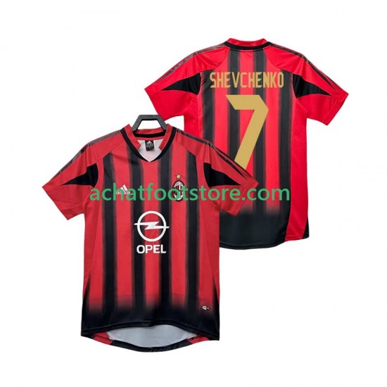 Maillot AC Milan SHEVCHENKO 7 Rétro Domicile Tenue pour Homme 1999 1998 Manche Courte