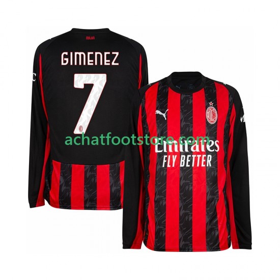 Maillot AC Milan Santiago Gimenez 7 Domicile Tenue pour Homme 2025-2026 Manche Longue