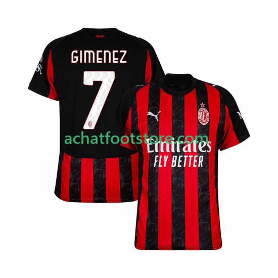 Maillot AC Milan Santiago Gimenez 7 Domicile Tenue pour Homme 2025-2026 Manche Courte