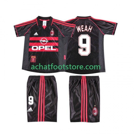 Maillot AC Milan WEAH 9 Rétro 3ème Tenue pour Enfant 1988 2002 Manche Courte