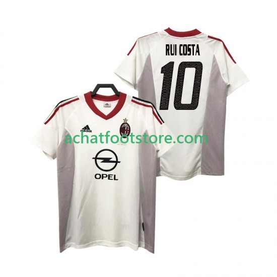 Maillot AC Milan rui costa 10 Rétro Extérieur Tenue pour Homme 1999 1998 Manche Courte