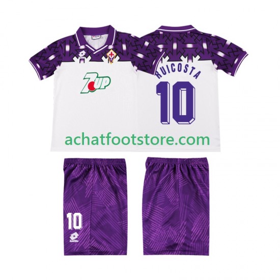 Maillot Fiorentina RUI COSTA 10 Rétro Extérieur Tenue pour Enfant 1992 1993 Manche Courte