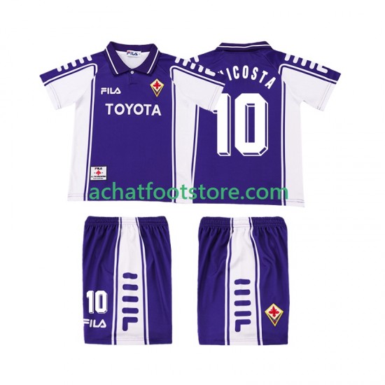 Maillot Fiorentina RUI COSTA 10 Rétro Domicile Tenue pour Enfant 2002 2022 Manche Courte