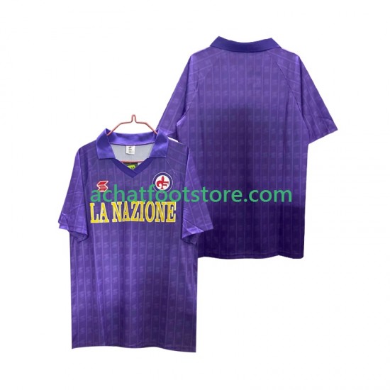Maillot Fiorentina Rétro Domicile Tenue pour Homme 1989 1990 Manche Courte