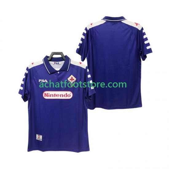 Maillot Fiorentina Rétro Domicile Tenue pour Homme 1988 2002 Manche Courte